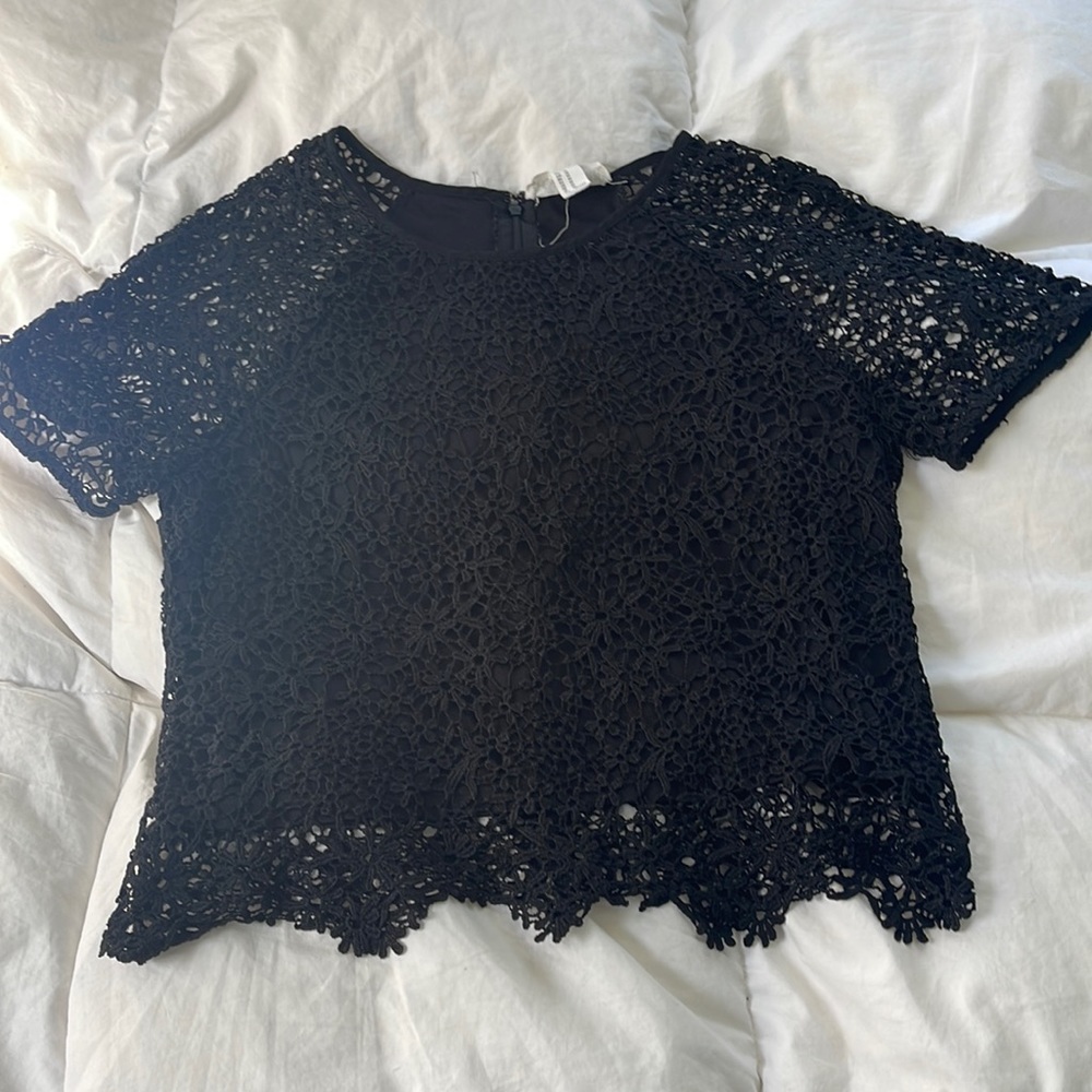 Forever 21 Women's Black Lace Top